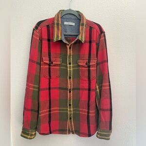 OUTERKNOWN Blanket Shirt Plaid Heavy Overshirt Red & Green Flannel Size XXL